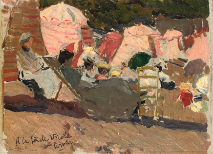 The Beach, Biarritz, 1906 (oil on board)