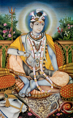 Rajrajeswer (Lord Shiva Shanker) Miniature Painting on Paper