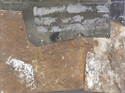 The bandone, 1959 (acrylic on rusted sheet metal)
