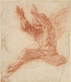An Angel, WA1846.208 (red chalk over some blind stylus)