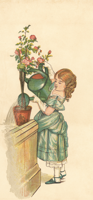 The Princess Gardening (colour litho)