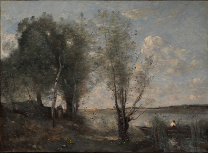 Boatman among the Reeds, c.1865 (oil on canvas)