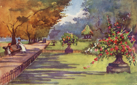 Autumn in Regent's Park (colour litho)