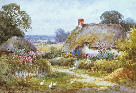 A Cottage in Summer (w/c)