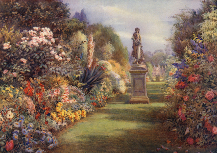 Grass Walk at Hampton Court (colour litho)