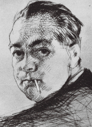 Portrait of Edmund Blampied, RE (litho)