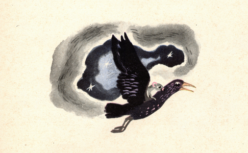 Flying Bird, Carrying Mouse, 1966 (litho)