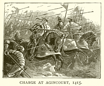 Charge at Agincourt, 1415 (engraving)