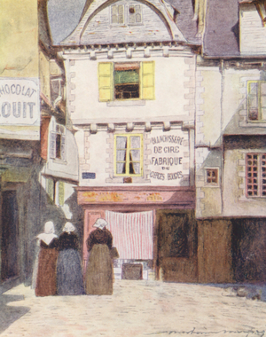 Place Henri Quatre, Vannes (colour litho)