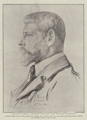 Maitre Labori, Leading Counsel for Captain Dreyfus (litho)