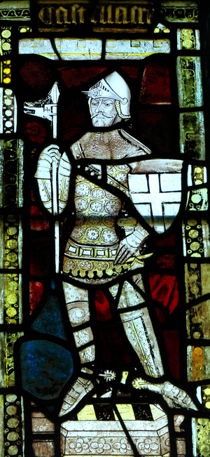 Knight in armour (stained glass)