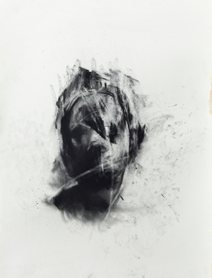Study of a head (charcoal on paper)