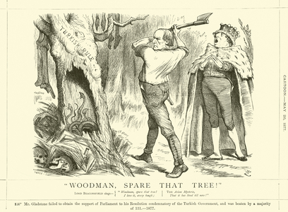 "Woodman, spare that Tree!" (engraving)