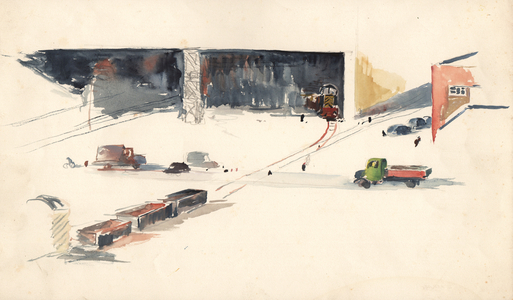 Steel Company of Wales, Abbey Works Port Talbot IV (pencil & watercolour on paper)