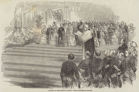 Opening of the Crystal Palace, the Archbishop's Prayer (engraving)
