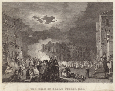 Riot in Broad Street in 1780 (engraving)