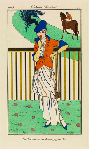 Plate 97 from 'Costumes Parisiens', 1913 (pouchoir print)