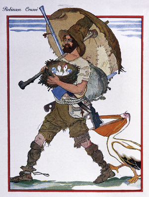Robinson Crusoe, 1930 (colour litho)