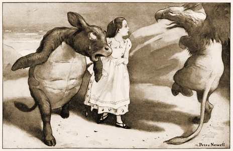 "They began solemnly dancing round and round Alice", illustration for Lewis Carroll's Alice's Adventures in Wonderland, 1901 (litho)