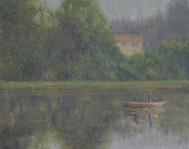 Fishing, Early Morning (oil on canvas)