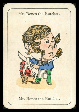 Happy Families: Mr Bones the Butcher (colour litho)