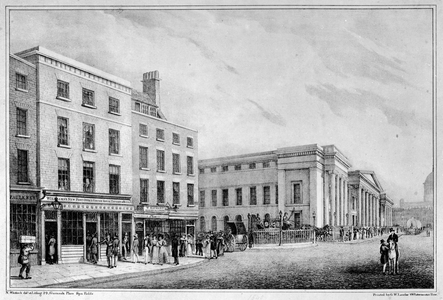 View along Aldersgate Street and St Martin-le-Grand to St Paul's Cathedral, c.1830 (lithograph)