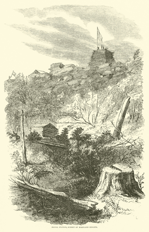 Signal station, Summit of Maryland Heights, September 1862 (engraving)