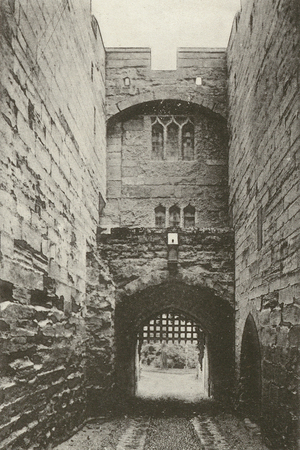 Entrance Gate, Warwick Castle (b/w photo)