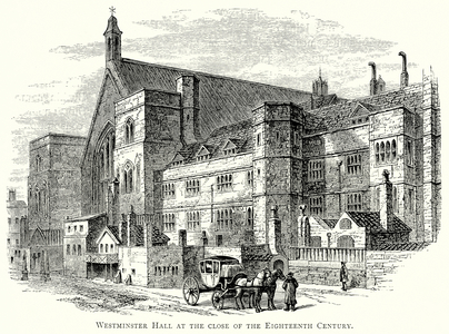Westminster Hall at the close of the eighteenth century (engraving)
