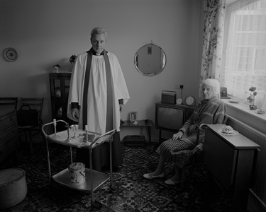 Oldham '85: portrait of Mrs Turner, 1985 (b/w photo)