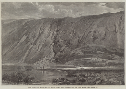 The Prince of Wales in the Highlands, the Western End of Loch Muick (engraving)