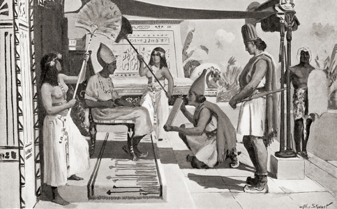 Ramesses II receiving a copy of his treaty with the Hittitesfrom Hutchinson's History of the Nations, pub.1915