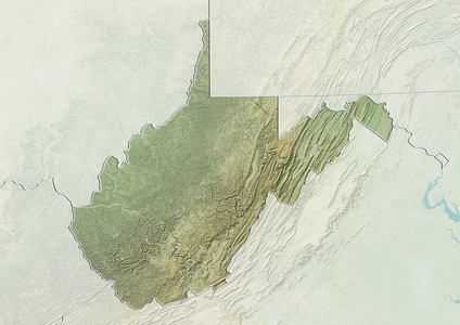 State of Western Virginia, United States, Relief Map