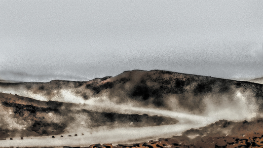 The Road to Town, 2020 (hand repainted photograph)
