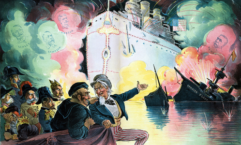 The Triumph of the American Battleship, 1898 (lithograph)