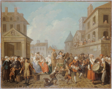 Carnival in the streets of Paris, 1757 (oil on canvas)