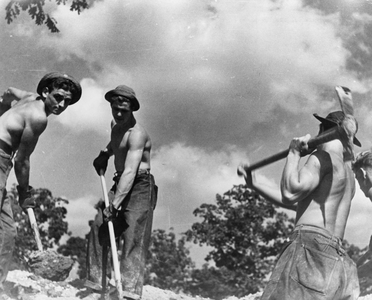 CCC (Civilian Conservation Corps) boys at work, Prince George's County, Maryland, 1935 (b/w photo)