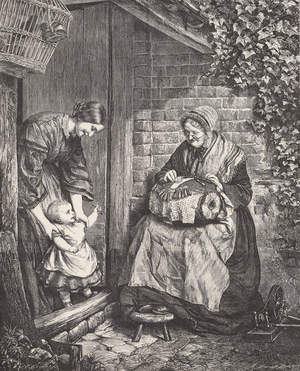 The cottage door (engraving)