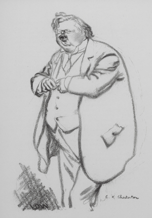 G K Chesterton, English writer (litho)