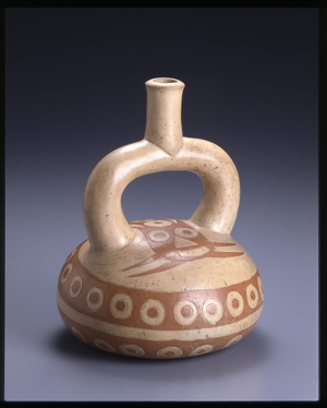 Vessel With Catfish, Moche Culture (slipped and painted earthenware)