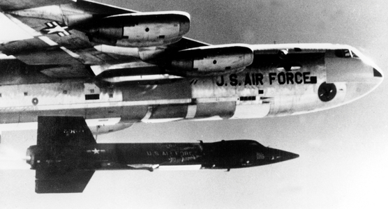 X15 Rocket-Plane Launched From The B52 Carrying It June 1962 (b/w photo)