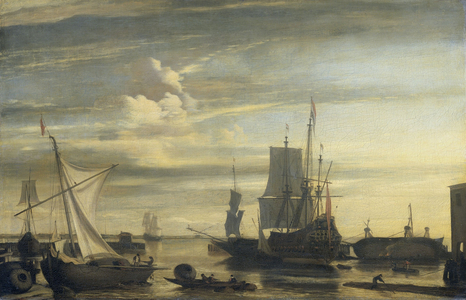 Harbor at Sunset, 1675 (oil on canvas)