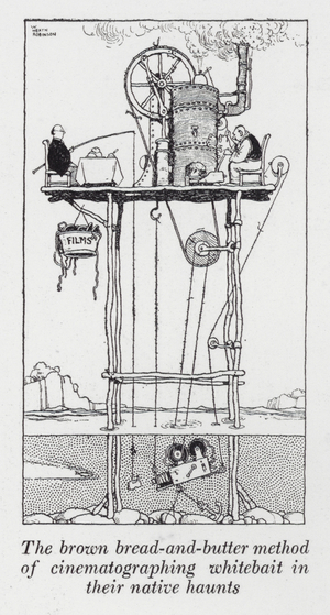 The brown bread-and-butter method of cinematographing whitebait in their native haunts (litho)