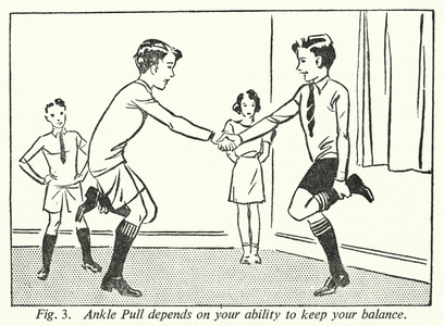 Ankle Pull depends on your ability to keep your balance (litho)