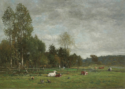 Pasture near Honfleur, 1864 (oil on canvas)