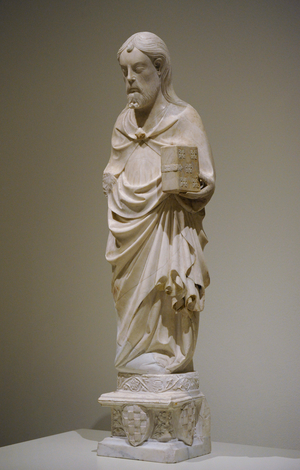Sculpture of an Evangelist, mid 14th century, by Guillem Timor (14th century)Alabaster, Spain
