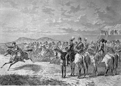 military review of the russian army near Sankt Petersburg