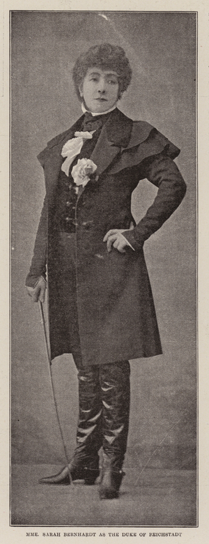 Madame Sarah Bernhardt as the Duke of Reichstadt (b/w photo)