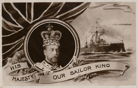 King George V with HMS Dreadnought (gravure)