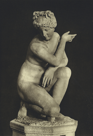 Vatican Museum, Masks' Cabinet, Venus Aphrodite said Accovacciata (b/w photo)